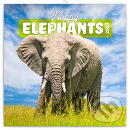 Poznámkový nástěnný kalendář Happy Elephants 2023, Presco Group, 2022