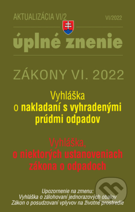 Aktualizácia VI/2/2022 - Životné prostredie, Poradca s.r.o., 2022
