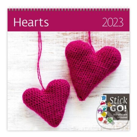 Kalendář nástěnný 2023 - Hearts, plánovací, Helma365, 2022