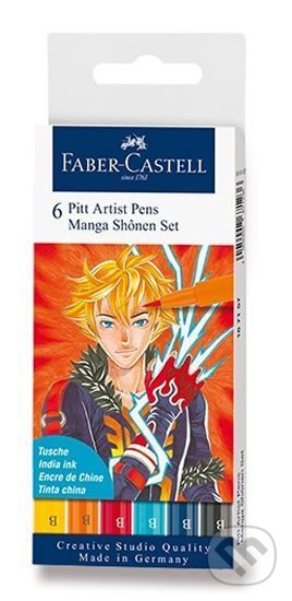 Popisovač Pitt Artist Pen Manga Shonen 2 6 ks, Faber-Castell, 2020
