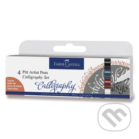 Popisovač Pitt Artist Pen Caligraphy - tmavé 4 ks, Faber-Castell, 2020