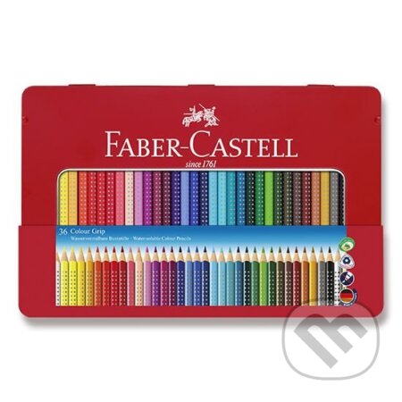 Pastelky akvarelové Colour Grip set 36 ks farebné, Faber-Castell, 2020