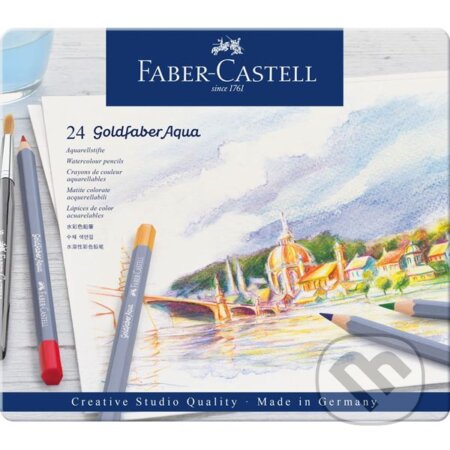 Pastelky Goldfaber Aqua set-plech 24 farebné, Faber-Castell, 2020