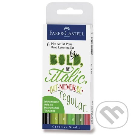 Popisovač Pitt Artist Pen Handlettering - zelená sada 6 ks