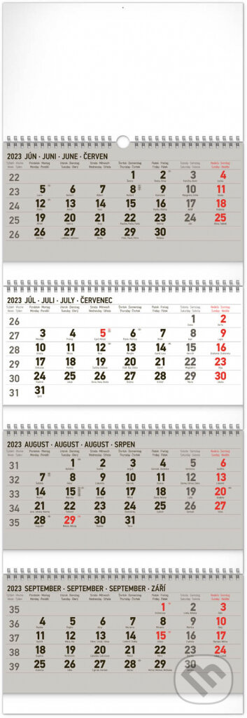 Nástenný kalendár 4-mesačný štandard skladací 2023, Presco Group, 2022