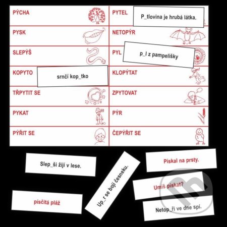 Vyjmenovaná slova - kartičky k procvičování Y, Ý, I, Í po obojetných souhláskách v kořenu slova - Jitka Rubínová, Rubínka, 2020
