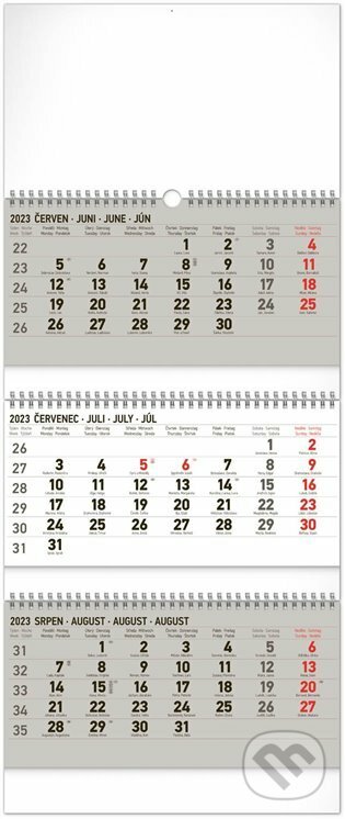 Nástěnný kalendář 3měsíční standard skládací 2023, Presco Group, 2022