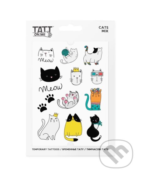 TATTonMe Vodeodolné dočasné tetovačky Mačky mix, TATTon.me, 2022