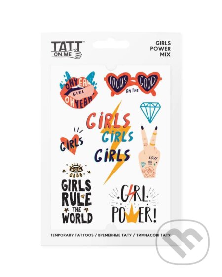 TATTonMe Vodeodolné dočasné tetovačky pre dievčatá Girls Power mix, TATTon.me, 2022