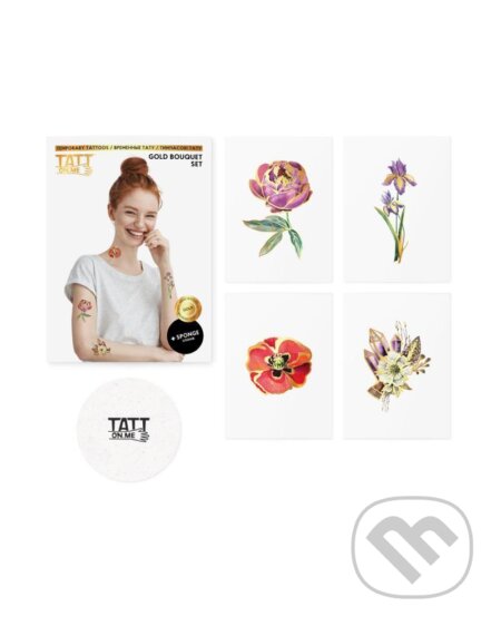 TATTonMe Metalické tetovačky pre ženy Kytice sada Gold