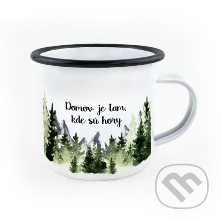 Smaltovaný hrnček Domov je tam