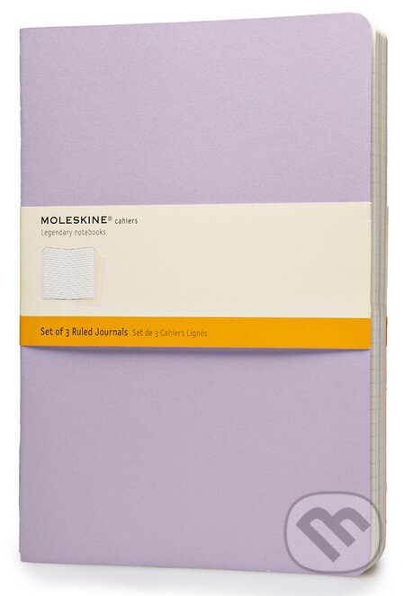 Moleskine - sada 3 veľkých linajkovaných zošitov Tris Pastel  (mäkká väzba) - mix farieb, Moleskine