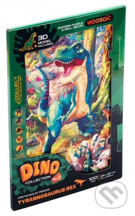 Dinosaurus -Tyranosaurus Rex (Unidragon drevené puzzle) - puzzle z kategorie Zvířata