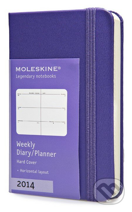 Moleskine – 12-mesačný diár 2014 fialový (extra malý, týždenný, pevná väzba), Moleskine, 2013