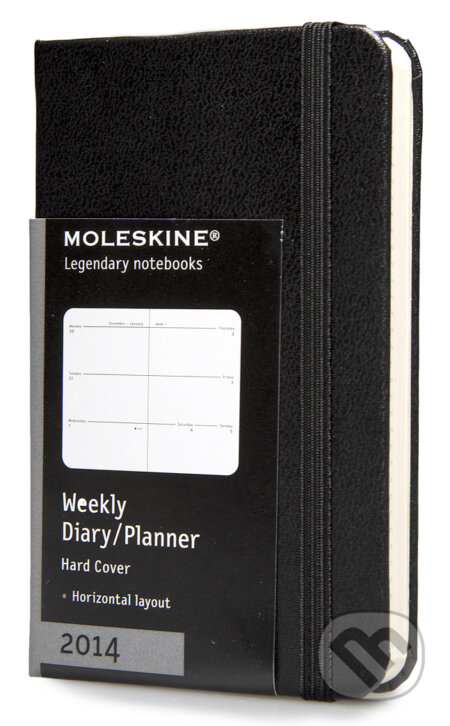 Moleskine – 12-mesačný diár 2014 čierny (extra malý, týždenný, pevná väzba), Moleskine, 2013
