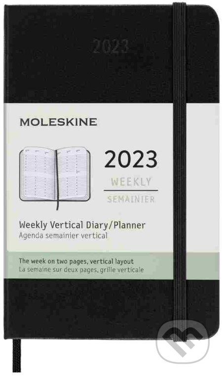 Moleskine – 12-mesačný vertikálny čierny diár 2023, Moleskine, 2022