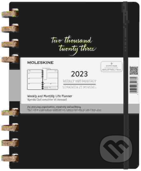 Moleskine – 12-mesačný špirálový čierny diár 2023, Moleskine, 2022