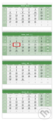 Čtyřměsíční GREEN/Štvormesačný GREEN 2023 - nástěnný kalendář, Helma, 2022