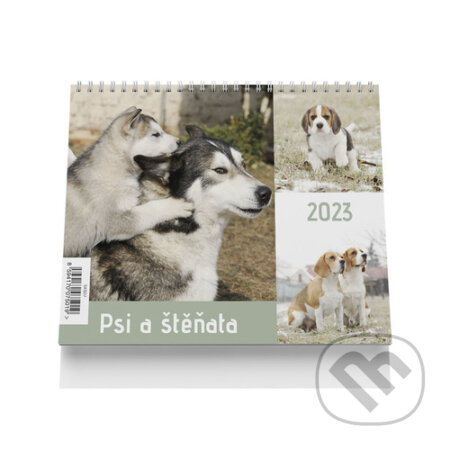 Psi a štěňata 2023 - stolní kalendář, VIKPAP, 2022