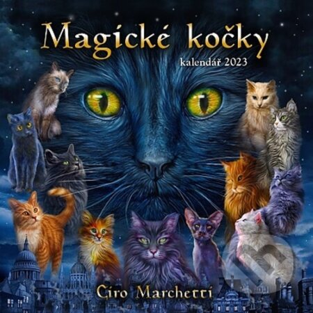 Magické kočky - nástěnný kalendář 2023 - Ciro Marchetti, Synergie, 2022