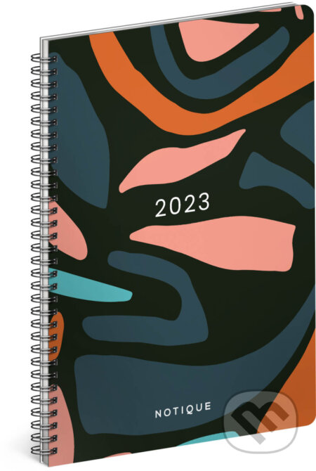 Měsíční spirálový diář Abstrakt 2023, Presco Group, 2022