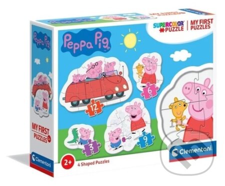 Moje první puzzle: Prasátko Peppa 4v1 - puzzle z kategorie Maxi dílky