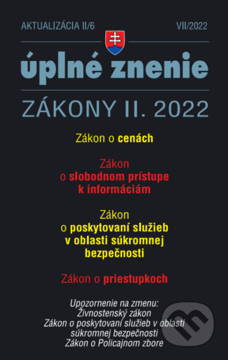 Aktualizácia II/6 / 2022 - Sloboda informácii, Zákon o cenách, Poradca s.r.o., 2022