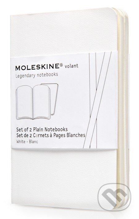 Moleskine - sada 2 extra malých čistých zápisníkov Volant (mäkká väzba) - biely, Moleskine, 2014