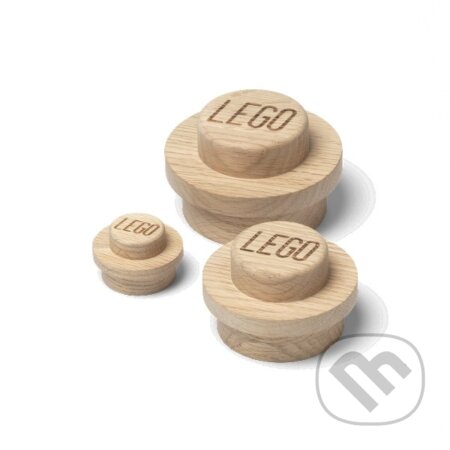 LEGO drevený vešiak na stenu, 3 ks (svetlé drevo), LEGO, 2022