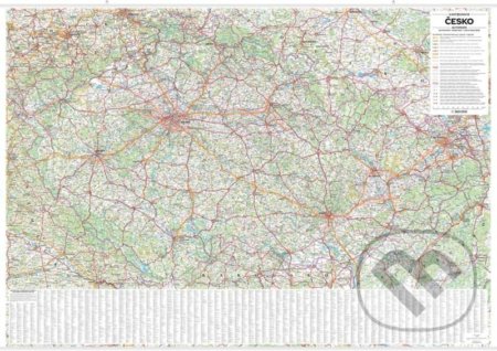 Česko - nástěnná automapa 1:360 000 s plastovými lištami (1360x970mm), Kartografie Praha, 2022