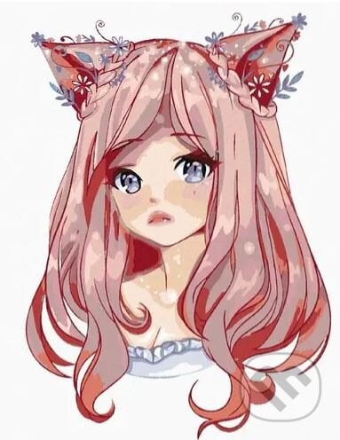 Malování podle čísel: Anime - Dívka s růžovými vlasy, Zuty, 2022