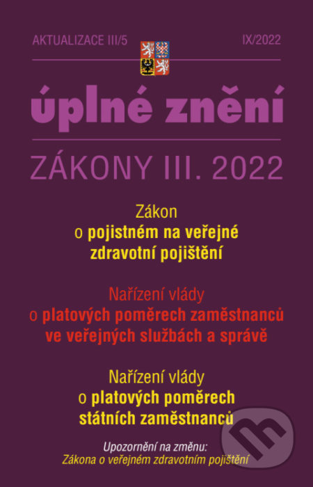 Aktualizace III/5 / 2022 - pojistné na veřejné zdravotní pojištění, Poradce s.r.o., 2022