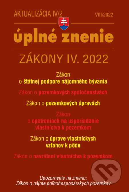 Aktualizácia IV/2 / 2022 - bývanie, stavebný zákon, Poradca s.r.o., 2022