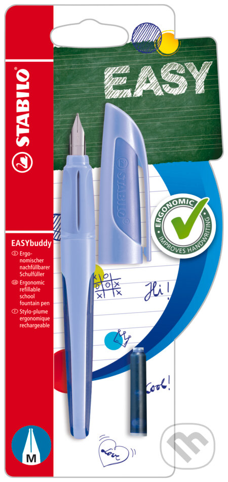 Plniace pero so štandardným hrotom M-STABILO EASYbuddy pastelovo modrá, STABILO, 2022
