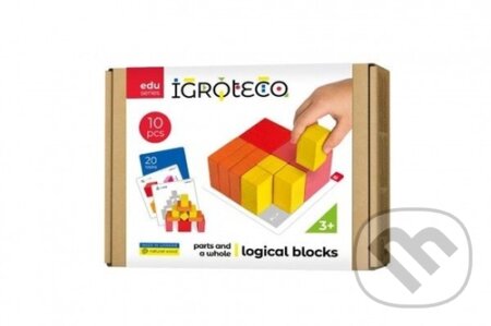 Hlavolam stavebnice - dřevo (10 dílků v krabici) - hra z kategorie Domino, hlavolamy