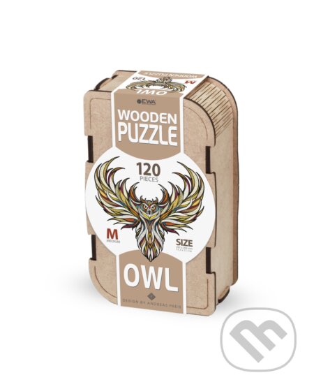 Drevenné puzzle – sova veľkosť M drevený box, ECO WOOD ART, 2022