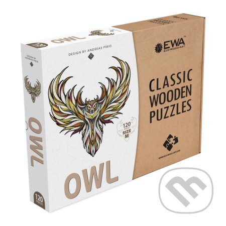 Drevenné puzzle – sova veľkosť M craft box - puzzle z kategorie 3D puzzle