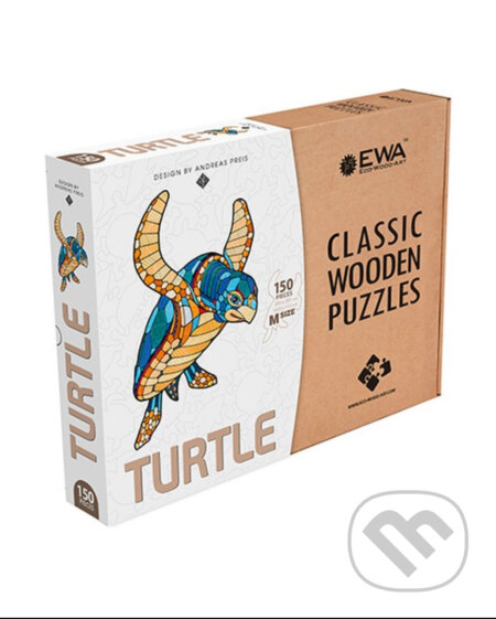 Drevenné puzzle – korytnačka veľkosť M craft box - puzzle z kategorie 3D puzzle