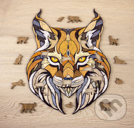 Drevené puzzle – Rys veľkosť S - puzzle z kategorie 3D puzzle