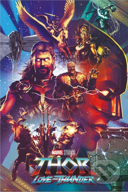 Plagát Marvel - Thor: Logo And Thunder, Thor Ragnarok, 2022