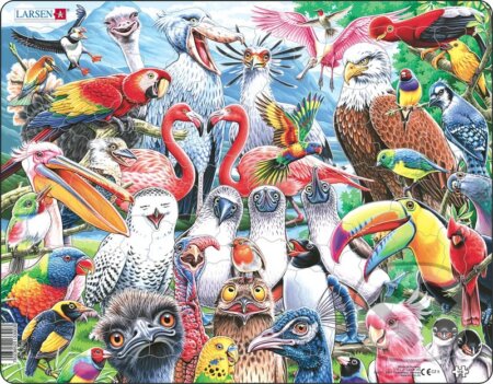 Veselé vtáky z celého sveta (CZ5) (Cheerful birds from all over the world) - puzzle z kategorie Naučné puzzle