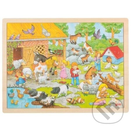 Dřevěné puzzle Dětská Zoo, Goki, 2022