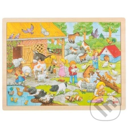 Dřevěné puzzle Dětská Zoo - puzzle z kategorie Maxi dílky