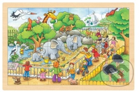 Dřevěné puzzle Návštěva ZOO - puzzle z kategorie Maxi dílky
