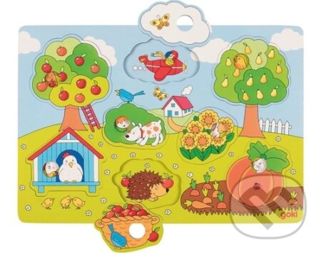 V zahradě (Dřevěná vkládačka) - puzzle z kategorie Maxi dílky