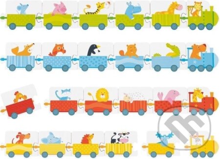 Puzzle hra s kostkami Vláčky - puzzle z kategorie Maxi dílky