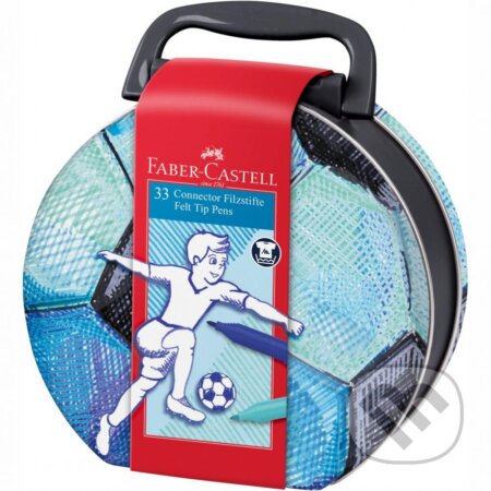 Popisovače s klipom Futbalový kufrík 33 ks, Faber-Castell