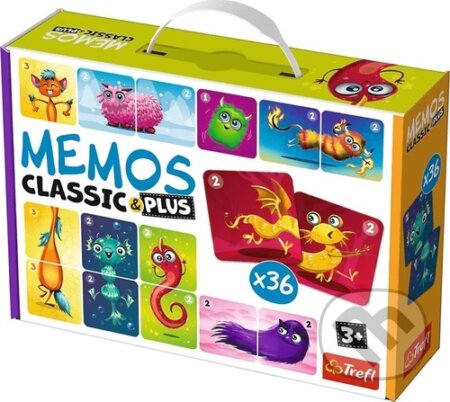 Pexeso Classic&Plus: Roztomilé příšerky 3v1 - hra z kategorie Karty, pexeso