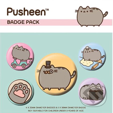 Set 5 odznakov Pusheen: Fancy