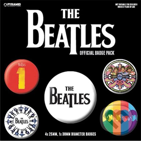 Set 5 odznakov The Beatles: Black, , 2019